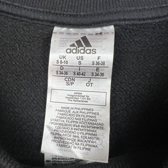 Adidas X Farm Rio Cropped Logo Sweatshirt Floral Print Black Pink Size SMALL - Picture 5 of 12